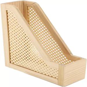 SHCMSADO 대나무 장식 북엔드 데스크톱 신문 잡지 파일 홀더의 사무실/가정/학교용 책꽂이용 나무