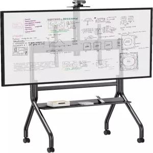 55-100인치 대형 TV용 모바일 카트 롤링 스탠드 - AV 선반 및 카메라 마운트가 장착된 헤비 듀티 휠 높이