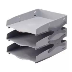 [문구/오피스] 파일정리함 사무정리트레이 3단 회색