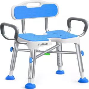 허리와 팔이 패딩 처리된 인체공학적 H자형 노인 및 장애인용 샤워 의자 간편한 청소를 위한 500파운드의