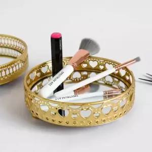 키밍 소품 수납 골드 미러 트레이 화장품정리 소품수납