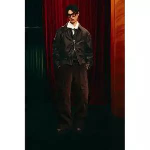 ZARA 워싱 가죽 봄버 재킷 - 브라운 372817