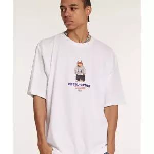 매장정품 CREAM SODA LAB 크림소다랩 씨알에스디엘 스포츠 파쿠 반팔티 화이트블루 CEZK10S120 1341185