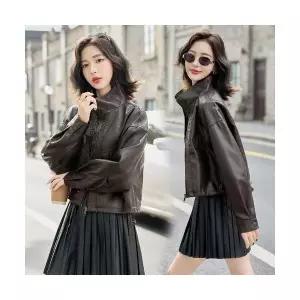 여성 자켓 가죽 코트 가을 캐주얼 차이나 숏 재킷 OP3