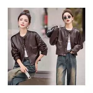 여성 자켓 빈티지 차이나 싱글 가죽 코트 가을 멋스러운 재킷 OP3