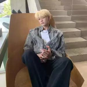 청 남사친 빈티지 코트 크린피 청자켓 헤비 봄가을 CH3