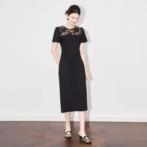 여성용 레이스 원피스 모던 셔링 여름 KS2