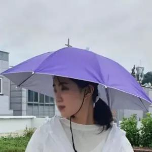 우산모자 머리에쓰는 우산 파라솔모자 소 퍼플 우산모자 모자우산 머리우산