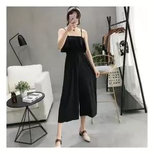 여성 끈나시 점프수트 민소매 밴딩 7부점프수트 여름