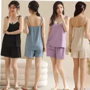 여자잠옷 TBZ 여자 여름 슬립 끈나시 반바지 상하세트 파자마 홈웨어