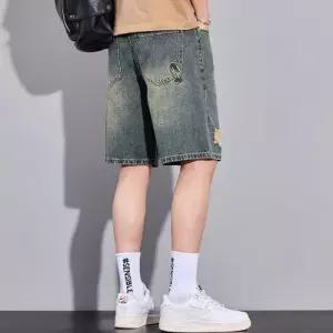 남친 팬츠 데님 빈티지 여름 청반바지 반바지 일자 찢어진 5부 OP2