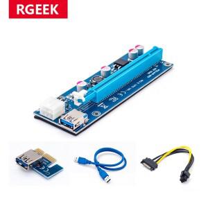 RGEEK Ver006C 6 핀 PCIe 익스프레스 라이저 카드  그래픽 pci-e 익스텐더  60cm USB 3.0 케이블  SATA-6