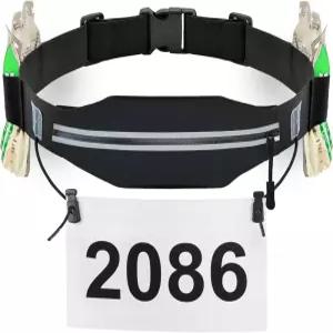 주머니가 있는 RJ-스포츠 트라이애슬론 벨트 - 6개의 젤 루프가 레이스 번호 빕 홀더 달리기 사이클링 및