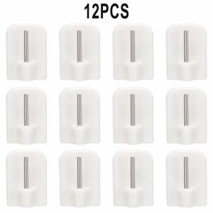 4/8/12피스 커튼 커튼 후크 마그네틱 접착 막대 브래킷 흰색 수납함 랙 주방 및 창 목욕 문 벽 걸이
