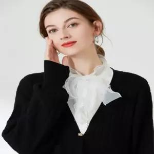 여성 러플 스트랩 포인트 페이크 넥케이프 블라우스 넥케이프 이너카라 레이어드카라