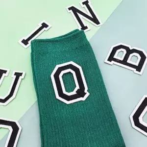 옷 모자 알파벳와펜 블랙 열부착 자수패치 의류패치 가방와펜 자수패치 와펜패치