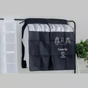 [JED] 수납 행거 옷걸이 커버 옷장 블랙 2단 방진 비키니 커버형 고정식 이동식