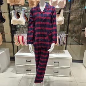 솔브 선염 20수 양면기모 체크나염 커플 파자마세트