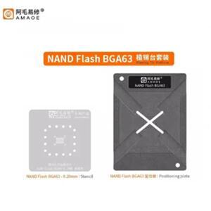 Amaoe BGA63 자동차 네비게이션 오디오 셋톱 박스 용 Reballing 스텐실 템플릿 NAND 플래시 메모리 포지셔