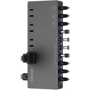 [미국배송] HIREE 기타 페달 전원 공급 어댑터 스테이션 분배기 10 9V / 12V 18V 이펙트 페달보드용 절연 DC 출력 4 AC 콘센트 스피커 악기 충전용