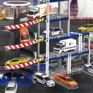 유치원남아 조립식 주차타워 경찰차세트 영아완구 키카 5살