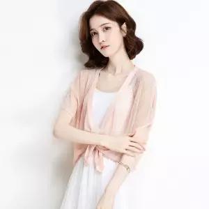 여친 니트 여름 얇은 쿨링스몰 자외선차단 코트 펀칭 케이프 가디건 OP2