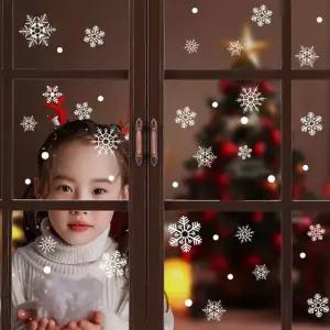 눈꽃 스티커 4매입 창문 크리스마스 데코 겨울 시트지 장식 벽 유리창 유리 매장 PVC
