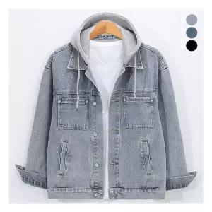 [후앙스] 오버핏 후드 탈부착 캐주얼 청자켓 점퍼 GRJP1084