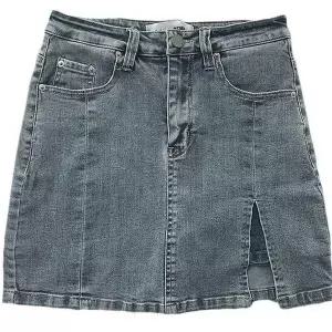 [하프클럽/셀러허브_여성트랜드패션]A라인 데님 스커트 하이웨이스트 슬릿