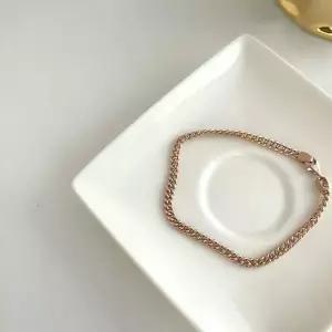 커브 할로우 체인 팔찌14k화이트골드18.5cm