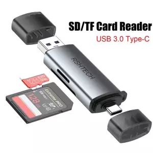 CF카드리더기 RSHTECH SD 카드 리더기 듀얼 커넥터 USB C 30 메모리 어댑터는 TFSDMicro SDSDHCSDXC노트북