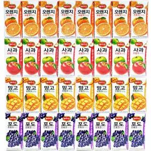 델몬트 드링크 팩음료 쥬스 주스 음료수 음료 32팩(사과 망고 포도 오렌지)4종 8개씩