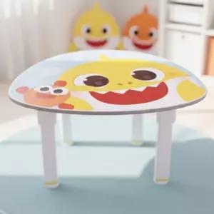 비앤씨 아기상어 멤브레인 테이블 높이조절 라운드 유아책상 좌식책상 아기식탁 학습용 접이식