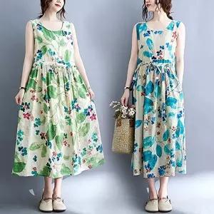 [헬리꽁땡][헬리꽁땡]린넨포도민소매원피스2종