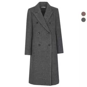 [비비드 시크릿가너]여성 겨울 헤링본 더블 울코트