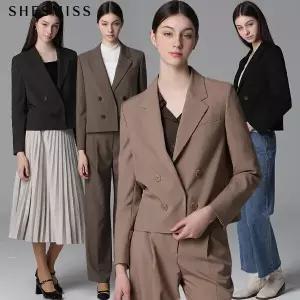 [쉬즈미스][쉬즈미스(SHESMISS)] 더블버튼 크롭 셋업 자켓 (택가격268000원)