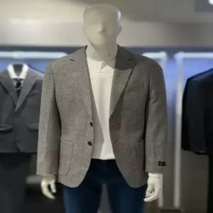 [트루젠] 트루젠 봄여름 이태리수입 브라운체크 울&실크 기본핏 콤비 캐주얼 남자 자켓 221JK015213