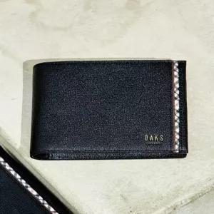 닥스 액세서리 25FW [반지갑][WARREN][워렌] 블랙 체크패턴 라인 포인트 DBWA5F443BK