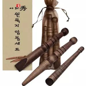 다용도 원목 지압봉 3종 세트 발바닥 괄사 마사지
