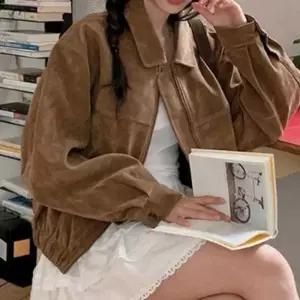 [라일리여성의류] Rly 루즈핏 여자 스웨이드 자켓 캐주얼 여자 세무 자