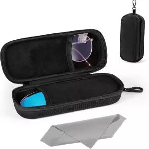 MoKo 더블 안경 케이스 하드 쉘 듀얼 지퍼가 달린 여행용 선글라스 정리함 보관함