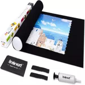 라비버트 직소 퍼즐 매트 롤업 드로스트링 보관 가방 및 핸드 펌프 휴대용 보드 긴 상자 패키지 접힌 주름