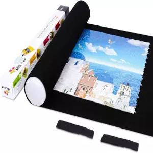 라비버트 직소 퍼즐 매트 롤업 휴대용 보드로 간편하게 운반 및 보관 긴 상자 패키지 접힌 주름 없음 최대