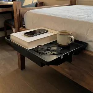 쿨 앵글 침대 및 대학 기숙사용 옆 선반 숨겨진 보관함 케이블 관리 기능이 있는 클램프 온 최대 2.9인치