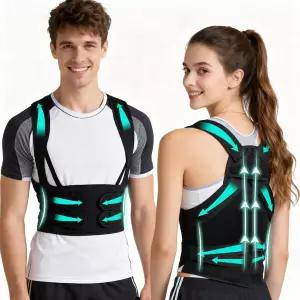 리얼탑 업그레이드 허리 교정기 자세 어깨 지지 기능이 있는 요추 지지기 상하 요통 를 위한 조절 가능한