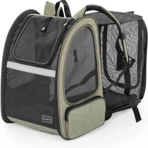 펫핏 고양이 배낭 캐리어 개 확장 가능 통풍이 잘되는 플리스 매트 하이킹 캠핑에 적합 22파운드 미만의