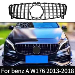 GT 스타일 프론트 그릴 레이싱 메쉬 튜닝 액세서리, 메르세데스 벤츠 A W176 2013-2015 A180 A200 A45