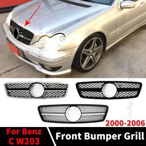 스포츠 프론트 인렛 그릴 레이싱 메르세데스 벤츠 C 클래스 W203 2000-2006 200K 튜닝 액세서리 트림 스타