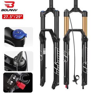 볼라니 27.5 29인치 에어 포크 자전거 서스펜션 9x100mm MTB 프론트 쇼크 34mm 인터튜브 조절 가능 댐핑 리