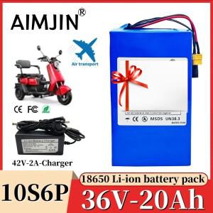 10S6P 36V 20000mAh 고용량 충전식 18650 리튬이온 배터리 팩 내장형 BMS 전동 스쿠터 적합